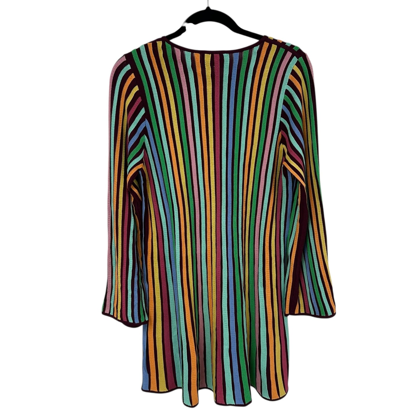 Tuckernuck Jewel Stripe Rainbow Stripe Knit Long Sleeve Amal Dress Womens XL