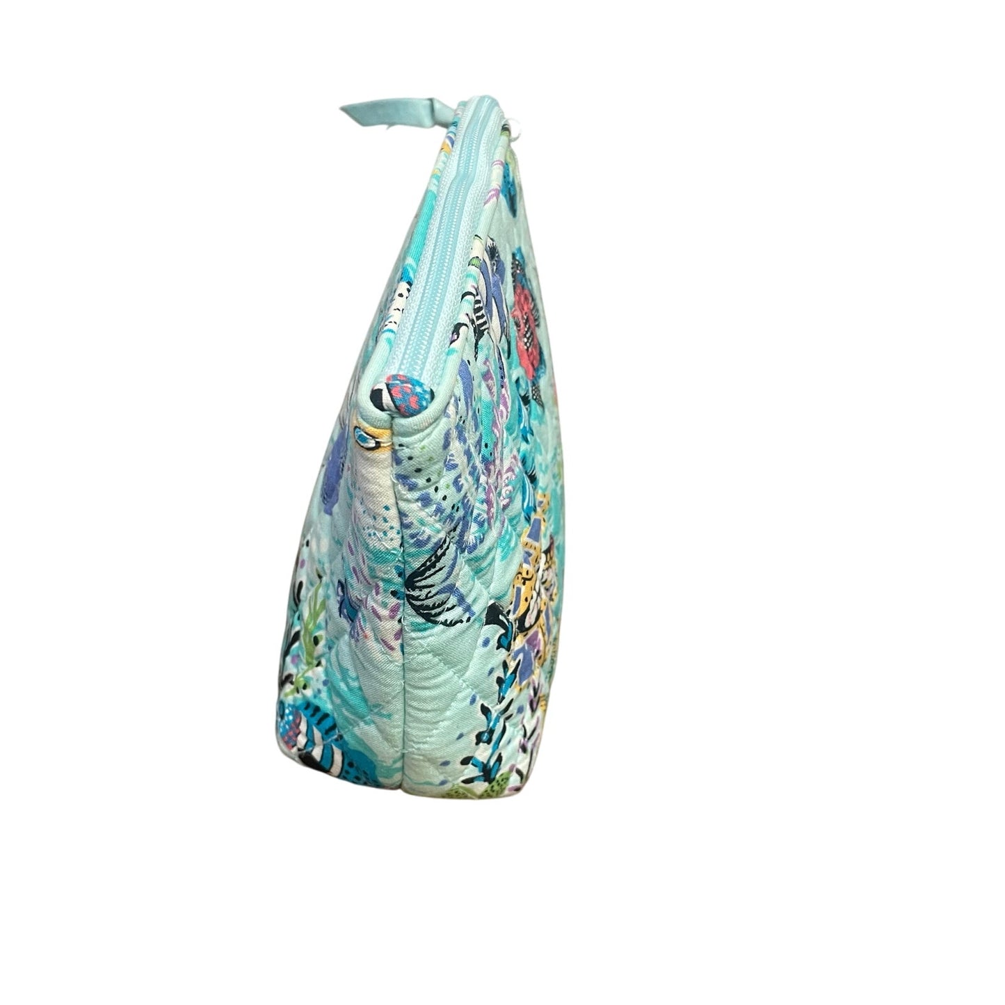 Vera Bradley Zip Up Cosmetic Bag in Blue Treasure Fish Cruise Print