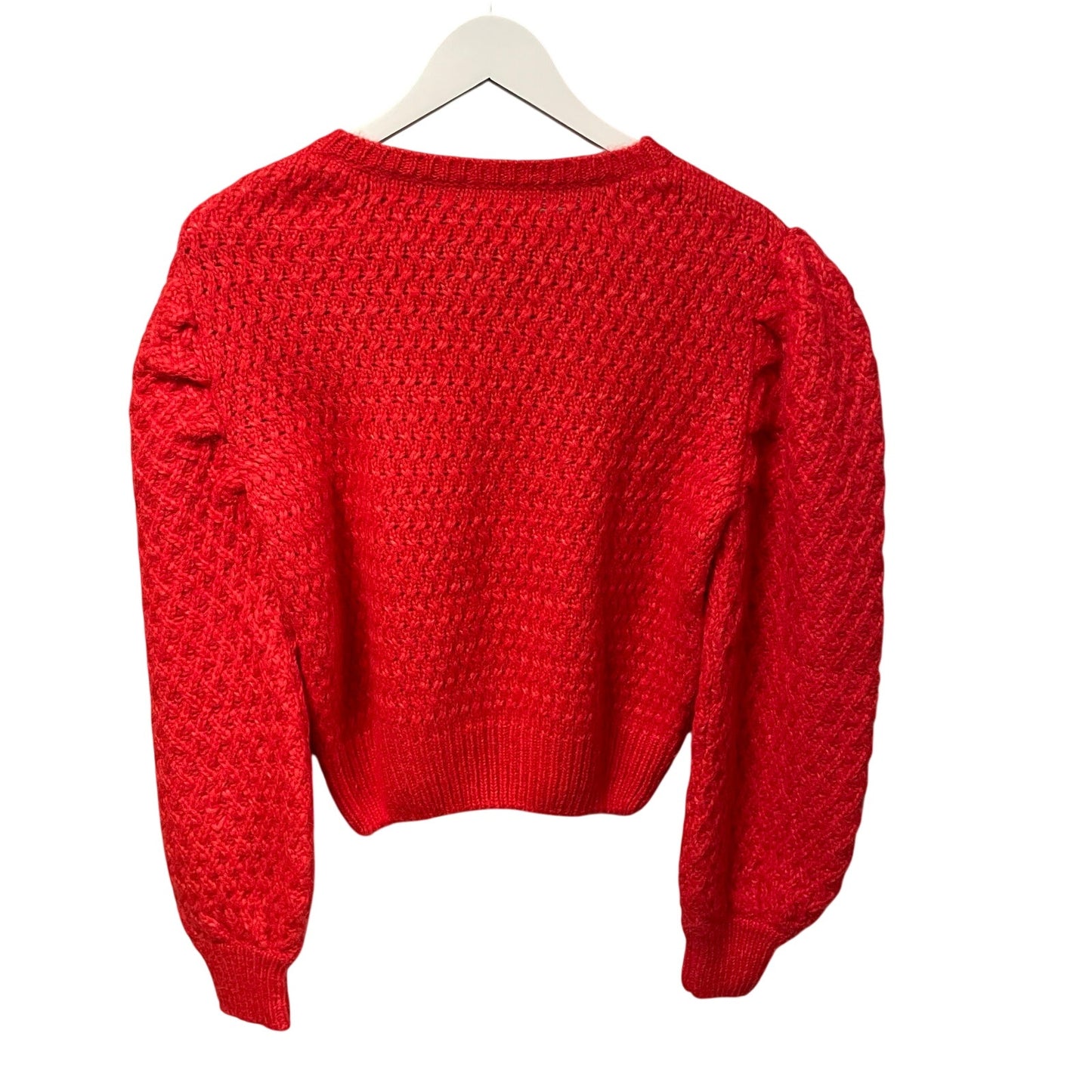 ESCVDO Pullover Puff Sleeve Milagros Sweater in Red Alpaca Blend Womens Small