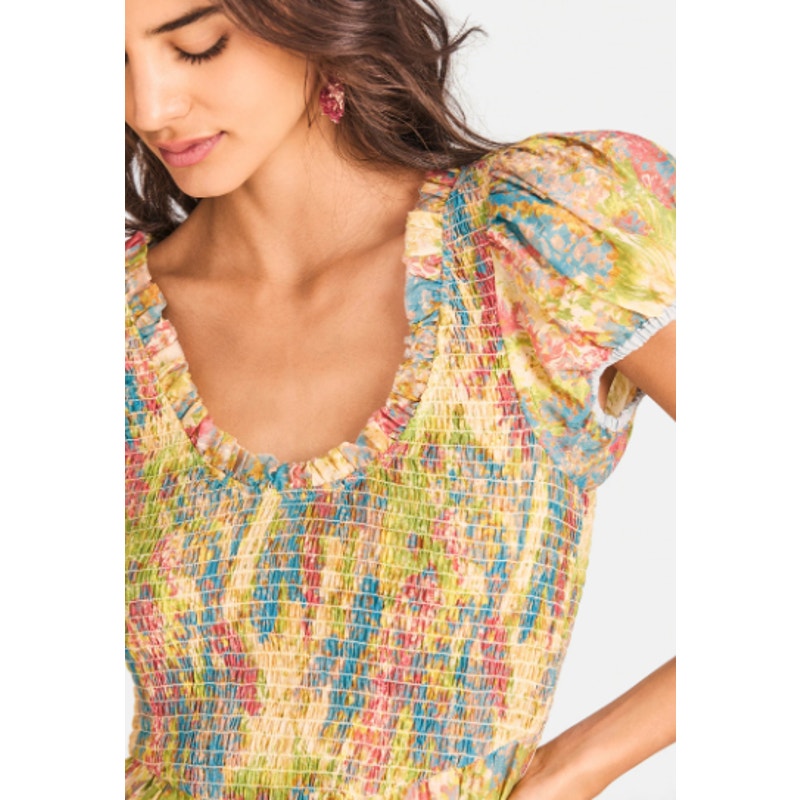 NWT LoveShackFancy Elisabelle Dress Pastel Fields Womens P / US 00