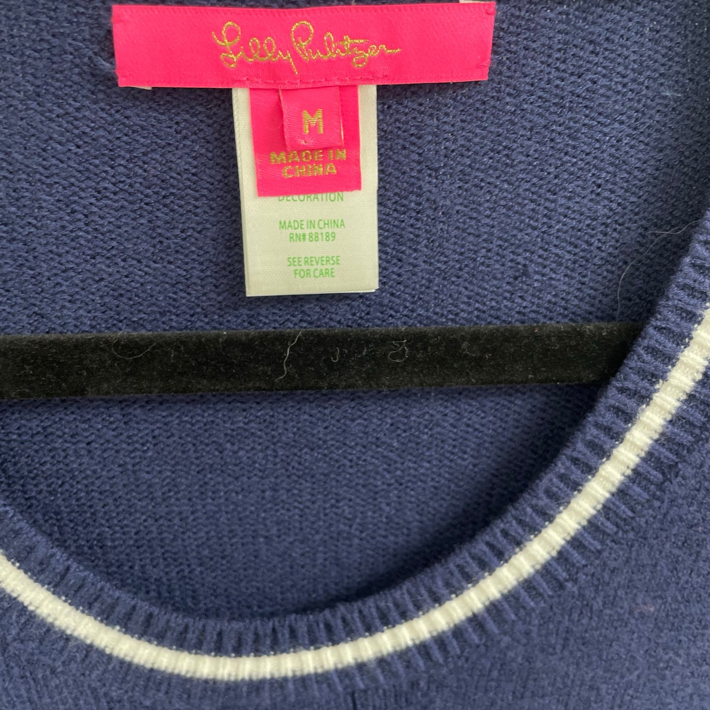 Lilly Pulitzer Danley Sweater Dress True Navy White Striped Knit Womens Medium