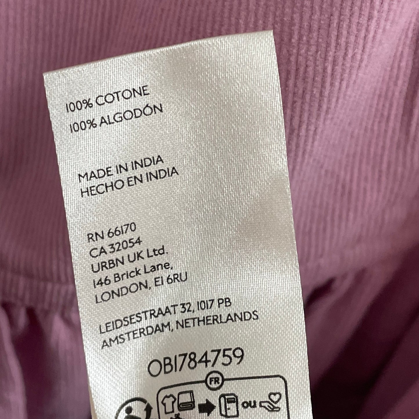 Pilcro Square Neck Corduroy Babydoll Mini Dress Light Pink Womens Size Large