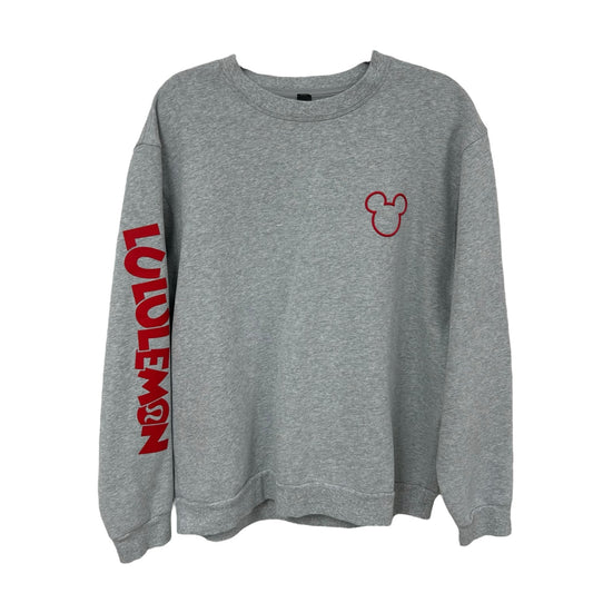 Disney x Lululemon Heathered Gray Red Steady State Crew Sweatshirt Mens Large