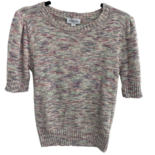 NWT Evereve Mia Puff Pullover Marl Multi Pink Purple Knit Sweater Womens Small