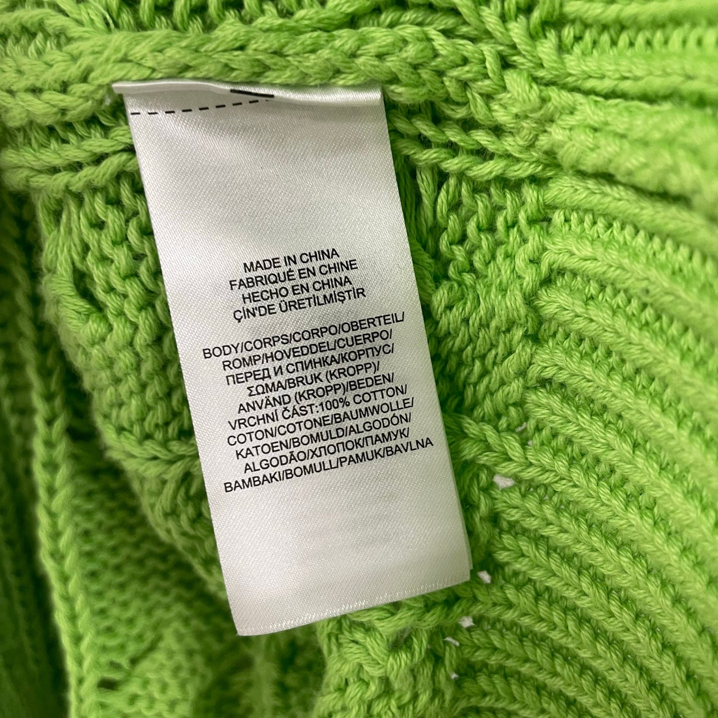 Lauren Ralph Lauren Cable Knit Crewneck Sweater Lime Green Womens Size XL