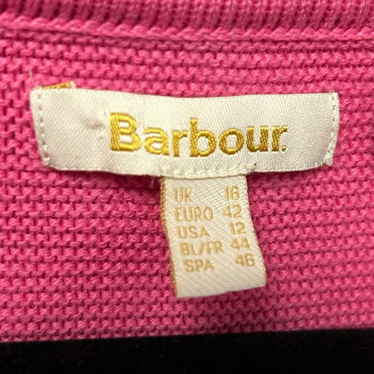 Barbour Pink 100% Cotton Mariner Knit Jumper Pullover Sweater Womens US 12