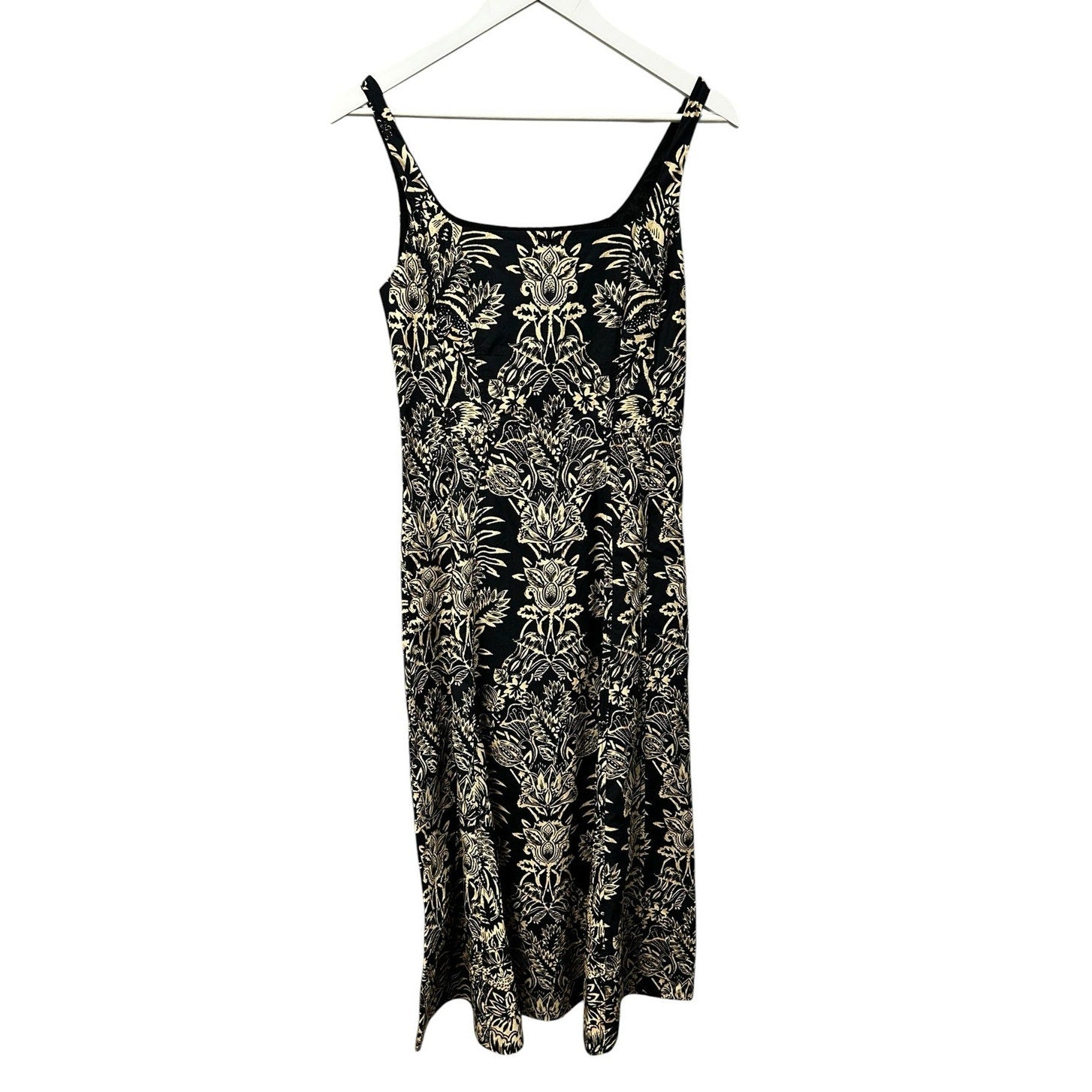 NWT Ulla Johnson Black Flora Natali Tank Sleeveless A Line Midi Dress Womens 2
