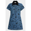 NWT Ramy Brook Rita Embellished Denim Mini Dress Blue Black Corduroy Collar XS