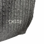 NWT Chloe Short Sleeve Polo Sweater Wool Cashmere Confident Grey Size Small