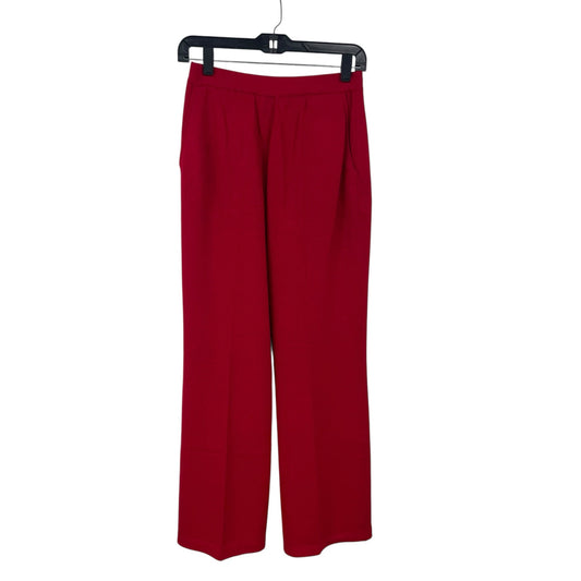 St. John Evening by Marie Gray Santana Knit Dark Red Wide Leg Pant Womens Size 2