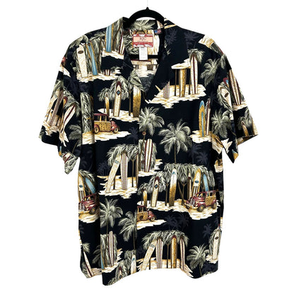 RJC Mens Vintage Longboard Woody Beach Shack Short Sleeve Shirt 2XL