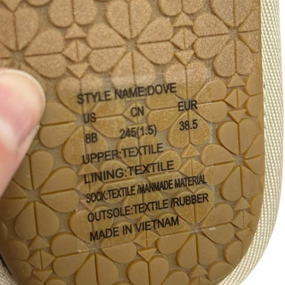 Kate Spade Dove Cream Fluffy Faux Fur Slip On Slipper Slides Womens 8