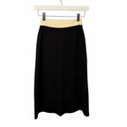 NWT Gucci Wool Knit Midi Skirt Black Ivory GG Logo Embroidered Womens XXS