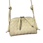 Bottega Veneta Nappa Intrecciato Concert Pouch Sea Salt Off White Woven Leather