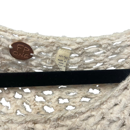 Free People One Tape Yarn Crochet Knit Sweater Cream Womens XS / Small