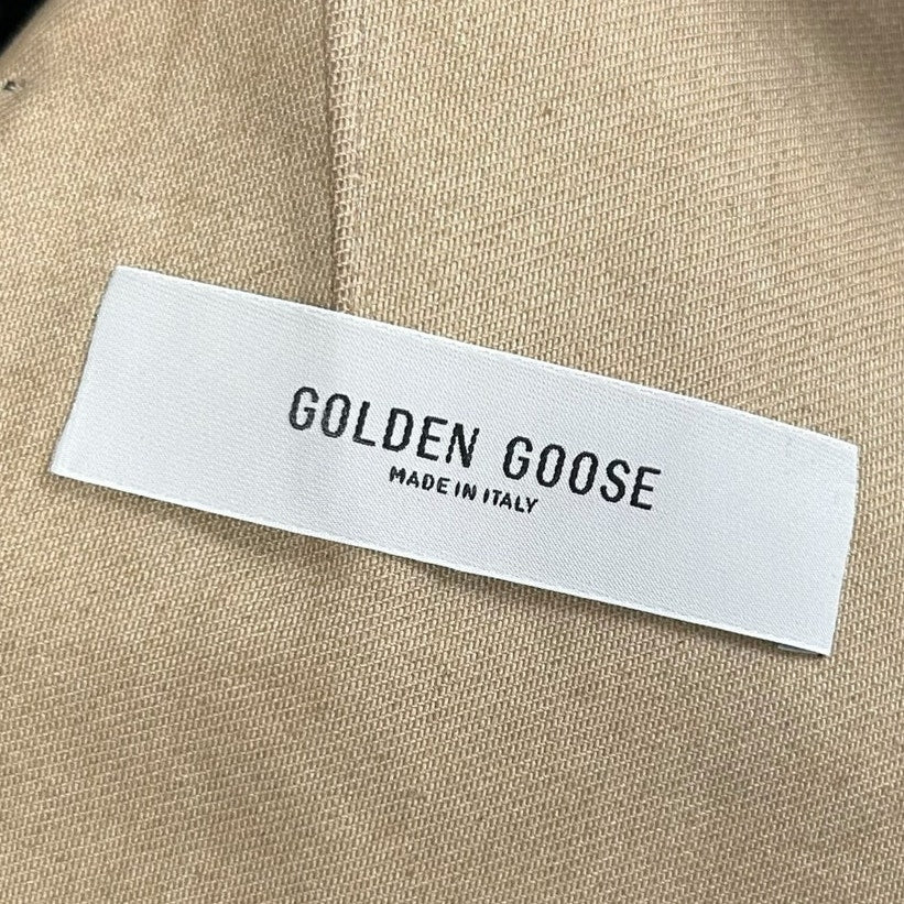 Golden Goose Black Denim Classic Fit Jacket with Velvet Effect Womens 38 / US 2