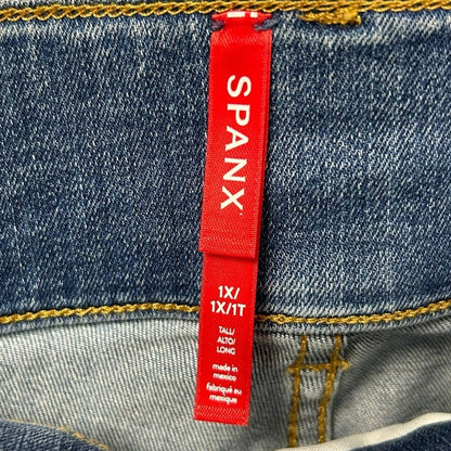 NWT Spanx Vintage Indigo Blue Seamed Front Wide Leg Jeans Womens 1X Tall
