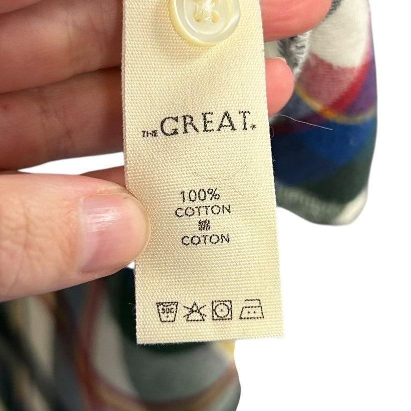 The Great Navy Green School House Plaid Painters Smock Shirt Womens 2 / Medium