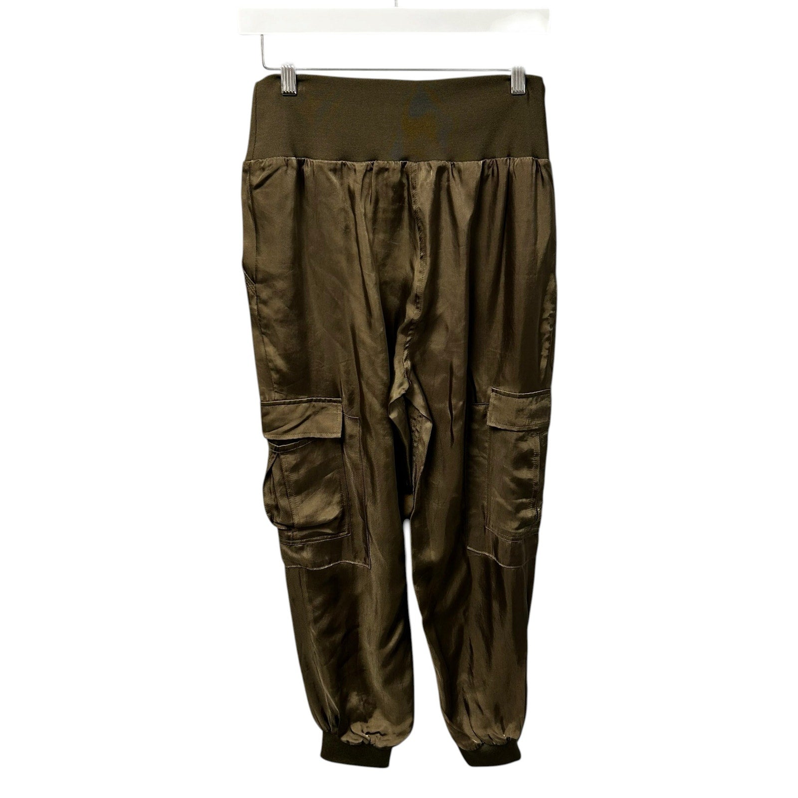 Cinq a Sept Olive Green Giles Pull On Mid Rise Crop Jogger Pants Womens Medium
