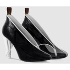 Louis Vuitton Black White Patent Leather Knotted Pump Heels Womens 39 / US 9