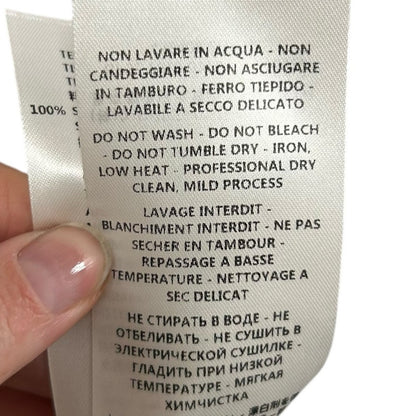 Gucci Cream Navy Orange Horsebit Print 100% Silk Pleated Mini Dress Womens XS/S?