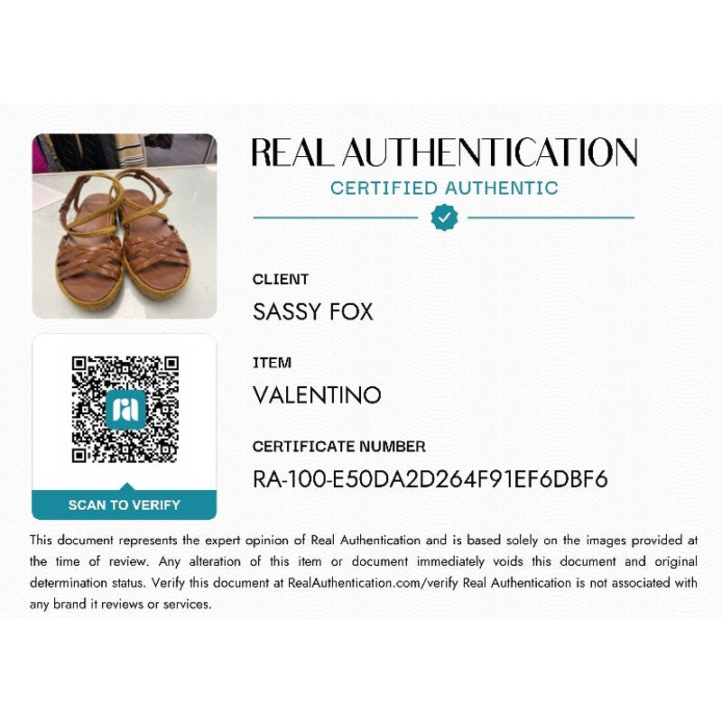 Valentino Garavani Bribri 60 Leather Platform Espadrille Sandals Brown Size US 9