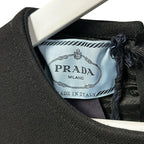 NWT Prada Black Natte Short Sleeve Fit & Flare Mini Dress Womens 38 / US 2