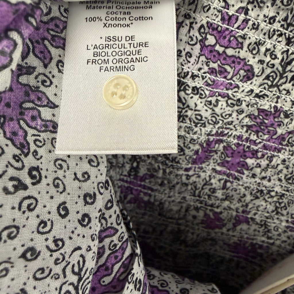 NWT Isabel Marant Etoile Anka Shirred Convertible Mini Dress Ecru Lilac US 4