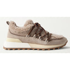 Brunello Cucinelli Monili Embellished Sheepskin Shearling Lined Sneakers US 9