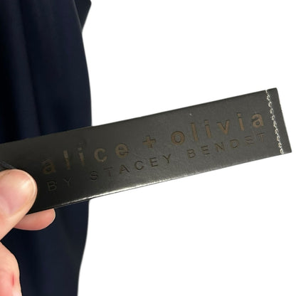 NWT Alice + Olivia Classics Navy Harmony Sleeveless Mini Slip Dress Womens 4