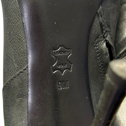 Tory Burch Charcoal Black Leather Lorelei Pointed Toe Side Zip Booties Womens 9
