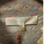 NWT LoveShackFancy Fairy Dust Pink Crochet Flowers Melon Cardigan Womens Small