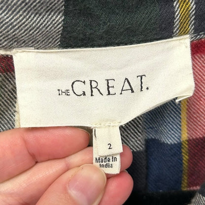 The Great Navy Green School House Plaid Painters Smock Shirt Womens 2 / Medium