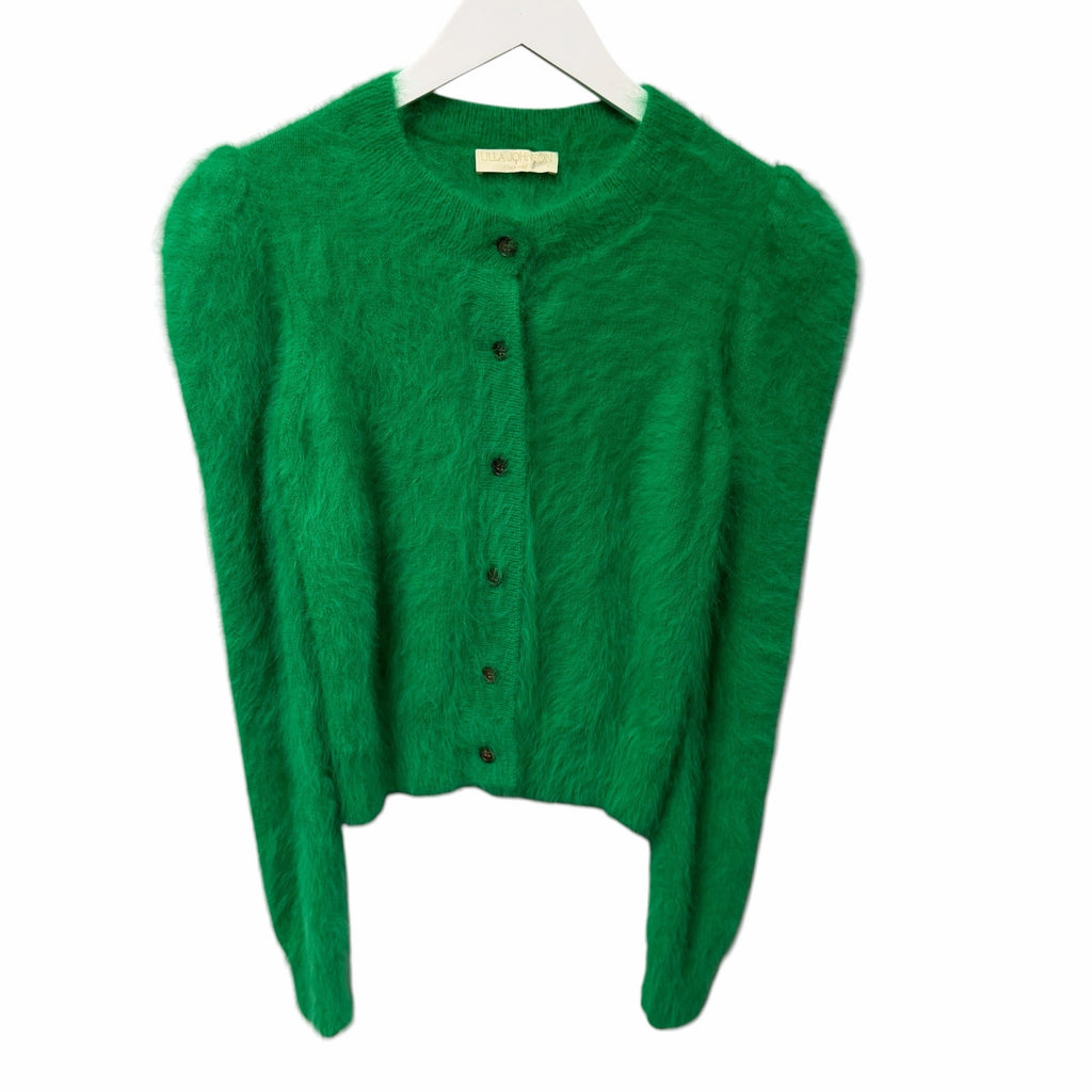 Ulla Johnson Aisha Cardigan Emerald Green Angora Blend Button Front Womens Small