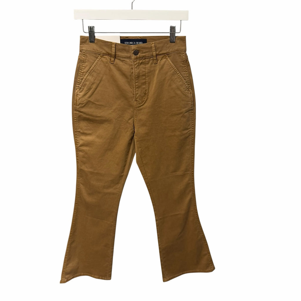 NWT Veronica Beard Jeans Carson High Rise Ankle Flare Pant Acorn Tan Womens 26