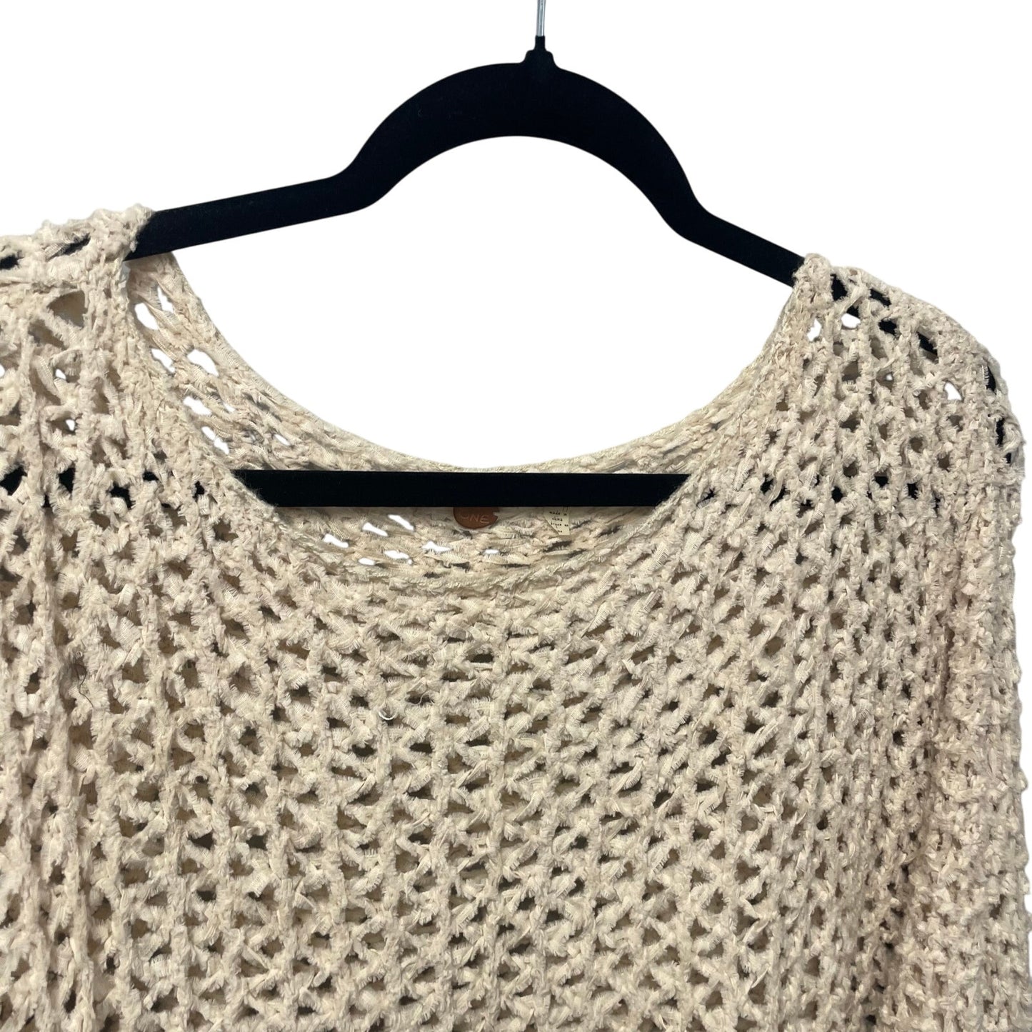 Free People One Tape Yarn Crochet Knit Sweater Cream Womens XS / Small