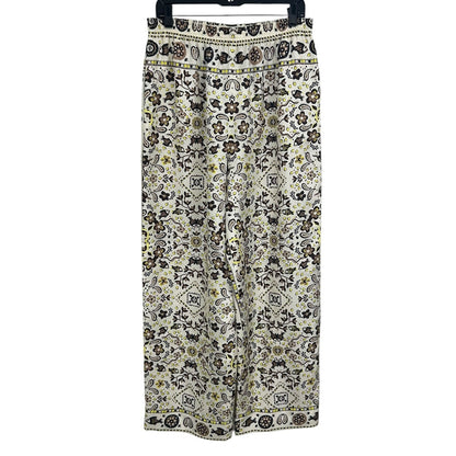 NWT Tory Burch Ivory Pisces Dream Printed Silk Pull On Pants Womens 12