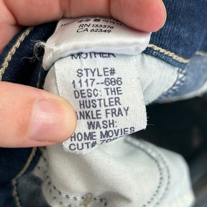 Mother Home Movies The Hustler Ankle Fray Denim Jeans Womens Size 24 / 2