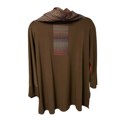 IC by Connie K Collection Orange Brown Cowl Neck Textured Top Womens Size Small