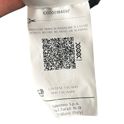 Valentino Black Rockstud Embellished Ruffle Pullover Wool Sweater Womens Medium