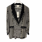 NWT Camilla Pure Silk Double Breasted Soft Jacket Black White Zebra Print Small