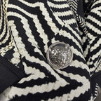 NWT Camilla Pure Silk Double Breasted Soft Jacket Black White Zebra Print Small