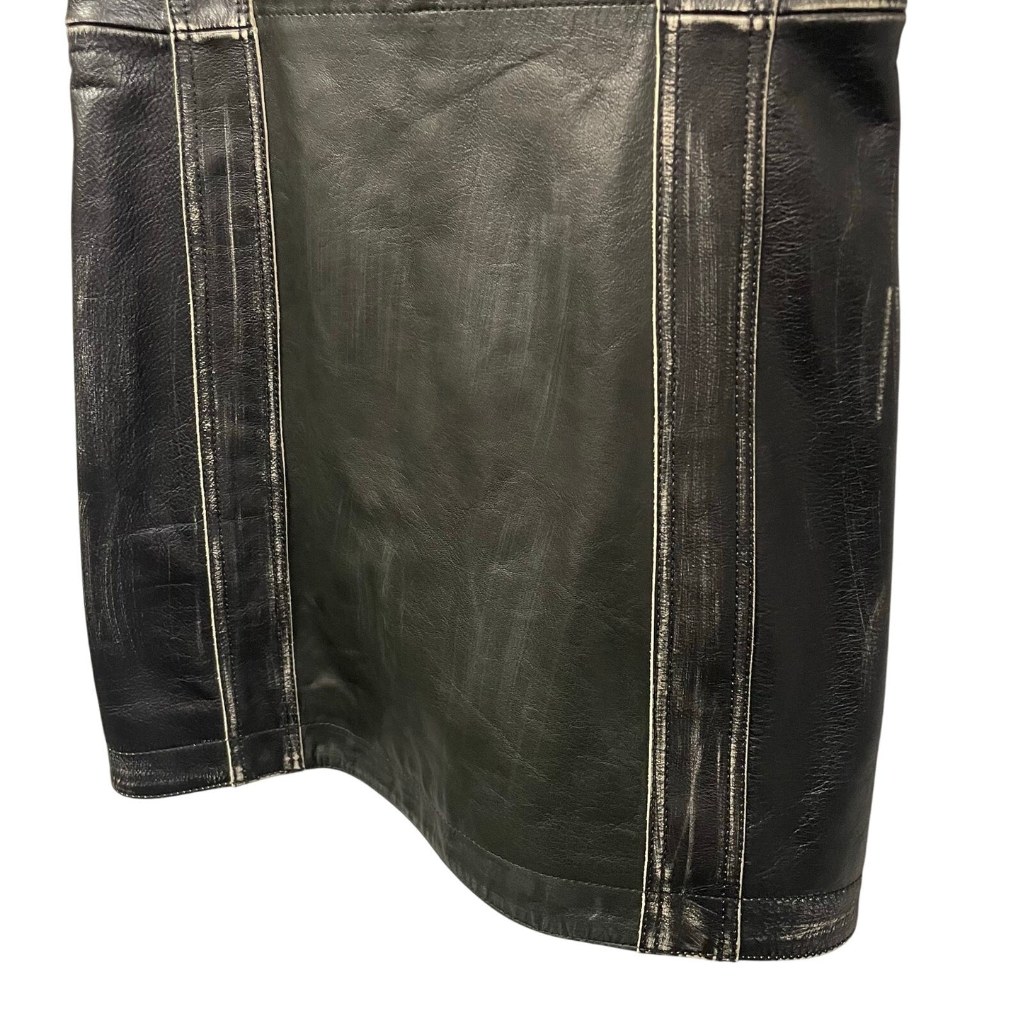 NWT Acne Studios Black Paneled Leather Mini Dress Womens 34 / US 2