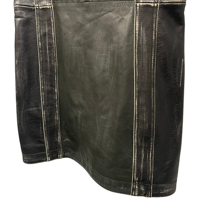 NWT Acne Studios Black Paneled Leather Mini Dress Womens 34 / US 2
