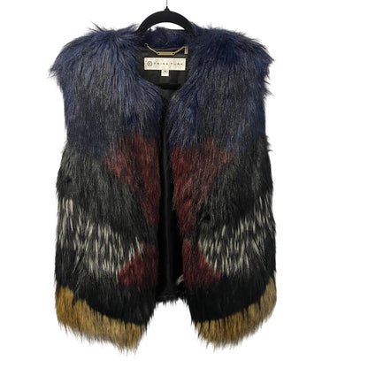 Trina Turk Tabitha Ombre Faux Fur Vest Multicolor Womens Size Medium