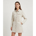 NWT Ganni Bright White Denim Jacket Dress Size 34 / US 2 Casual Western Utility