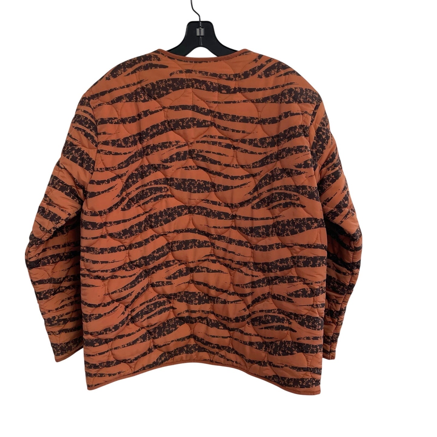 Anine Bing Elizabeth Quilted Tiger Print Shell Jacket in Brick Womens Medium