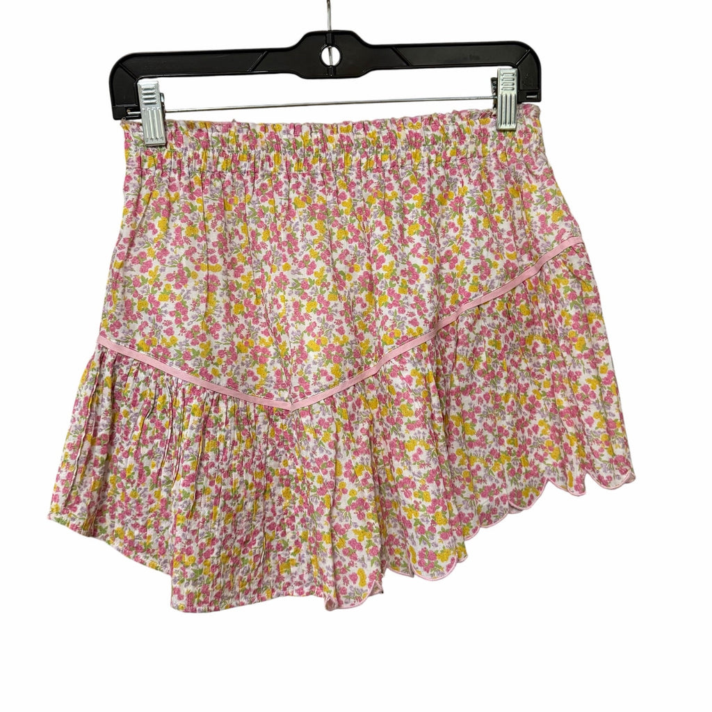 LoveShackFancy Memphis Mini Skirt Dainty Floral Print Pure Cotton Womens Small
