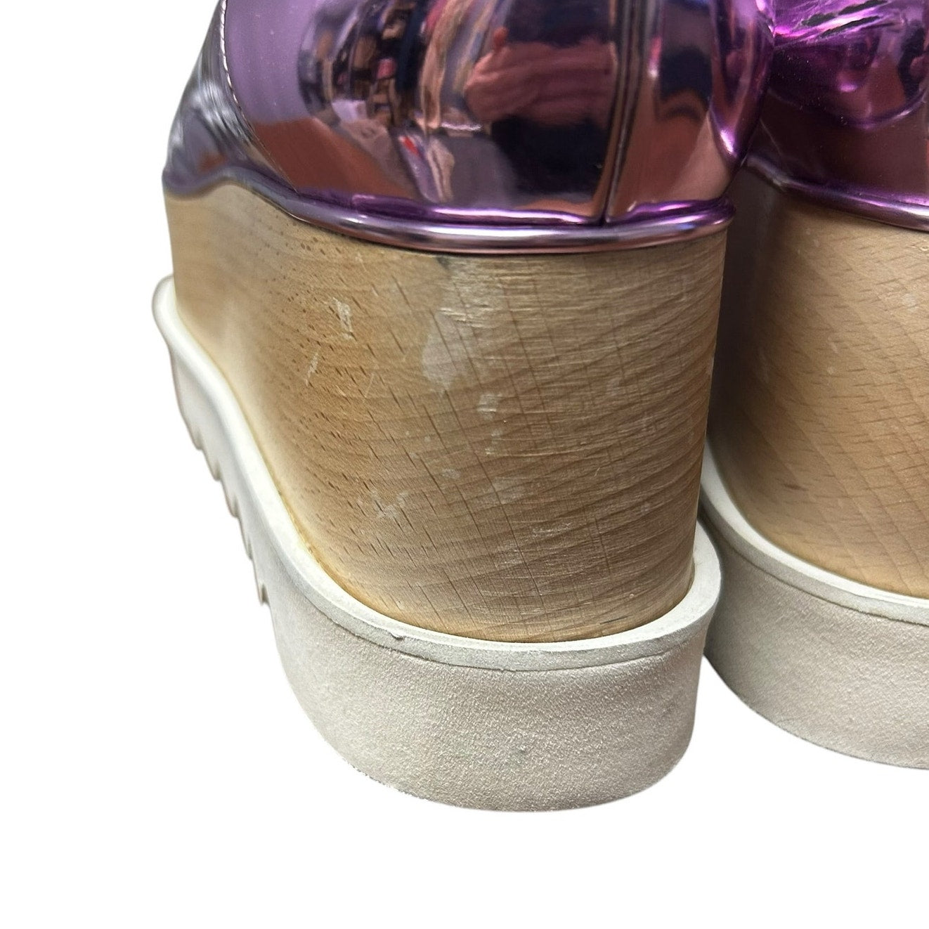 Stella McCartney Metallic Purple Elyse Mirror Platform Shoes 39.5 / US 9.5