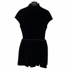 NWT Alaia Turtleneck Velvet Mini Dress Navy Womens FR 36 / US 4